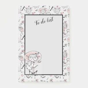 Niedliches Girl-Dress Up Post-it Klebezettel