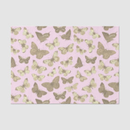 Niedliches Girl Gold Beige Schmetterlingsmuster au Seidenpapier