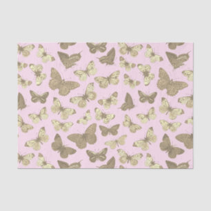 Niedliches Girl Gold Beige Schmetterlingsmuster au Seidenpapier