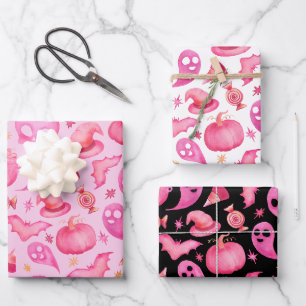 Niedliches Girl Halloween Baby Shower Party Gesche Geschenkpapier Set