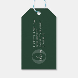 Niedliches Girl Personalisiert Dark Green Geschenkanhänger