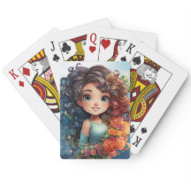 Niedliches Girl-Spielkarten