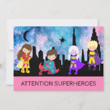 *~* Niedliches Girl SUPERHEROS Kindergeburtstag Pa