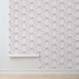 Niedliches Girlanästhetisches Pink Bow-Muster Tapete
