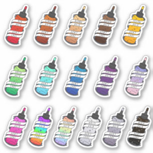 Niedliches Girly Dyed Hair Flasche Illustration Se Aufkleber