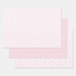 Niedliches Girly Hand Drawn Hearts Pattern Baby Pi Geschenkpapier Set