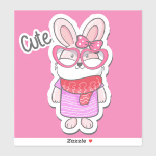 Niedliches Girly Häschen Aufkleber
