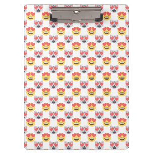 Niedliches Girly in Liebe-Herz-Katze Emoji Muster Klemmbrett