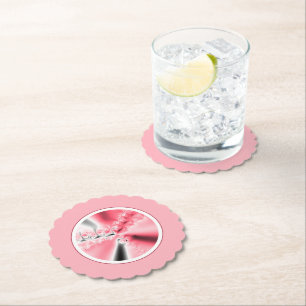 Niedliches Girly Pink-Fraktal Untersetzer