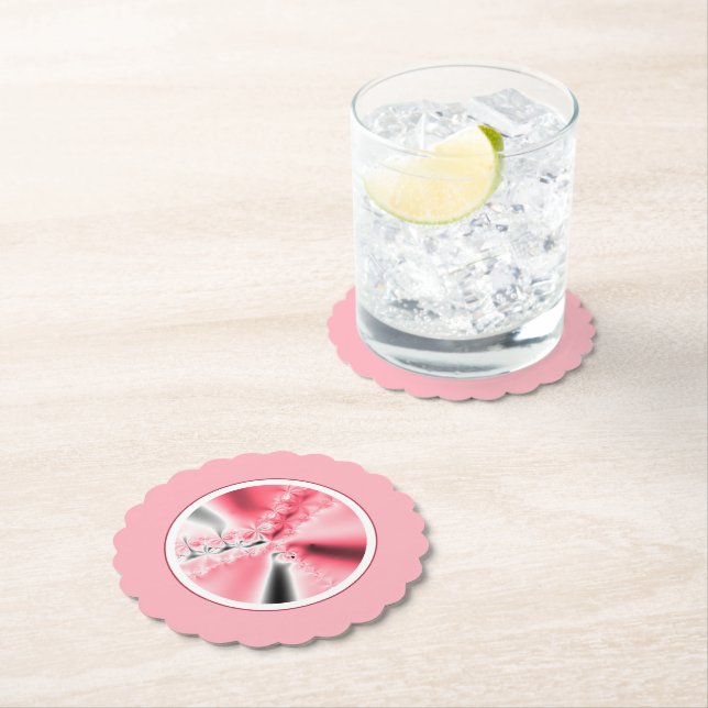 Niedliches Girly Pink-Fraktal Untersetzer (Vor Ort)