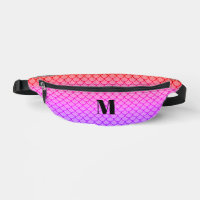 Niedliches Girly Pink Gradient Mermaid Scales Mono