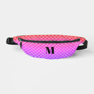 Niedliches Girly Pink Gradient Mermaid Scales Mono Bauchtasche