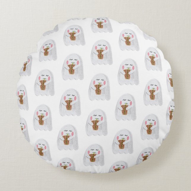 Niedliches Girly Round Throw Kissen Halloween (Vorderseite)