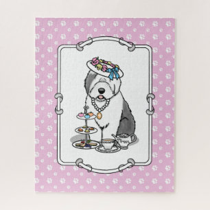Niedliches Girly Tea Party Altes Englisch Sheepdog