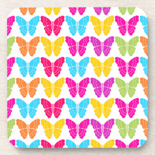 Niedliches Girly Vibranly Rainbow Butterfly Patter Untersetzer