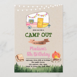 Niedliches Glamping Party Geburtstagseinladung Einladung