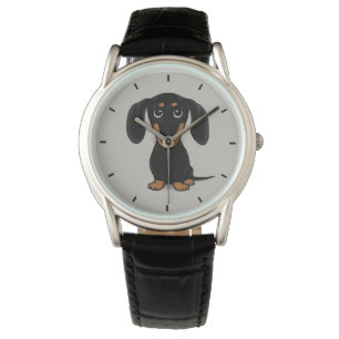 Niedliches glattes überzogenes Schwarzes und Armbanduhr