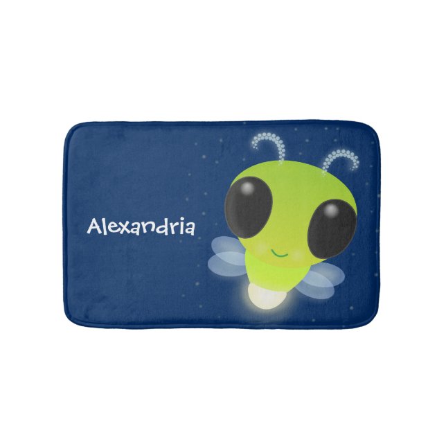 Niedliches Glow Bug Firefrefly Cartoon Illustratio Badematte (Vorderseite)