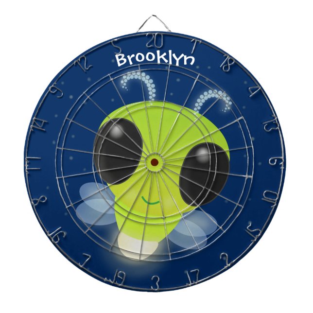 Niedliches Glow Bug Firefrefly Cartoon Illustratio Dartscheibe (vorne)