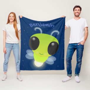 Niedliches Glow Bug Firefrefly Cartoon Illustratio Fleecedecke