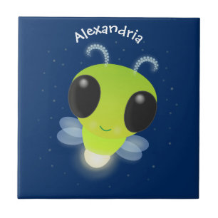 Niedliches Glow Bug Firefrefly Cartoon Illustratio Fliese
