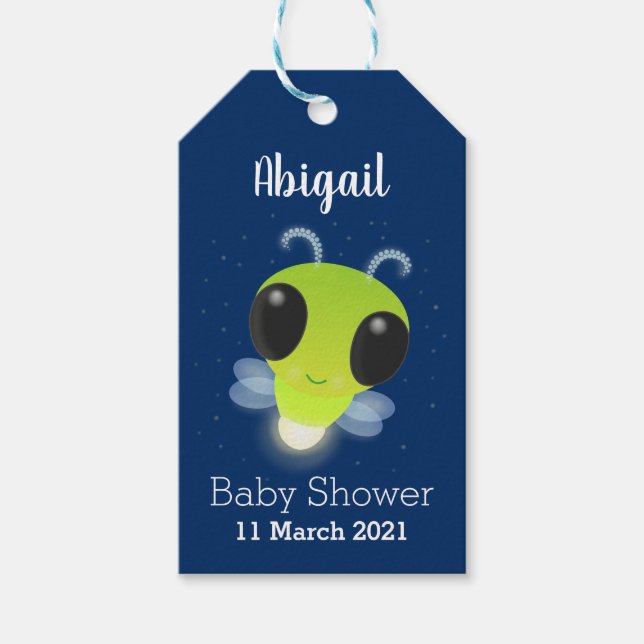 Niedliches Glow Bug Firefrefly Cartoon Illustratio Geschenkanhänger (Vorderseite)