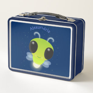 Niedliches Glow Bug Firefrefly Cartoon Illustratio Metall Brotdose
