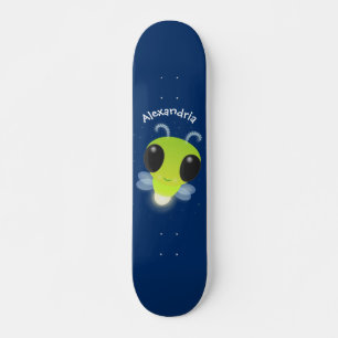 Niedliches Glow Bug Firefrefly Cartoon Illustratio Skateboard