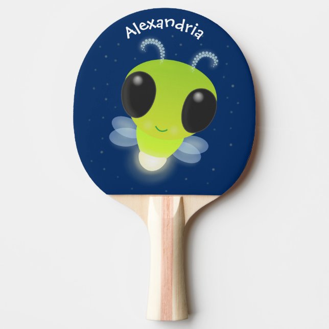 Niedliches Glow Bug Firefrefly Cartoon Illustratio Tischtennis Schläger (Vorderseite)