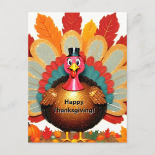 Niedliches Glück Thanksgiving Türkei Postkarte