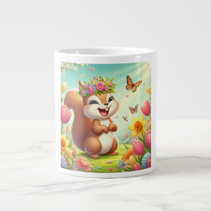 Niedliches, glückliches Eichhörnchen Jumbo-Tasse