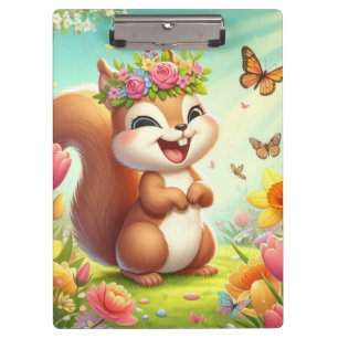 Niedliches, glückliches Eichhörnchen Klemmbrett