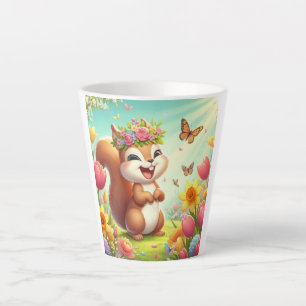 Niedliches, glückliches Eichhörnchen Milchtasse