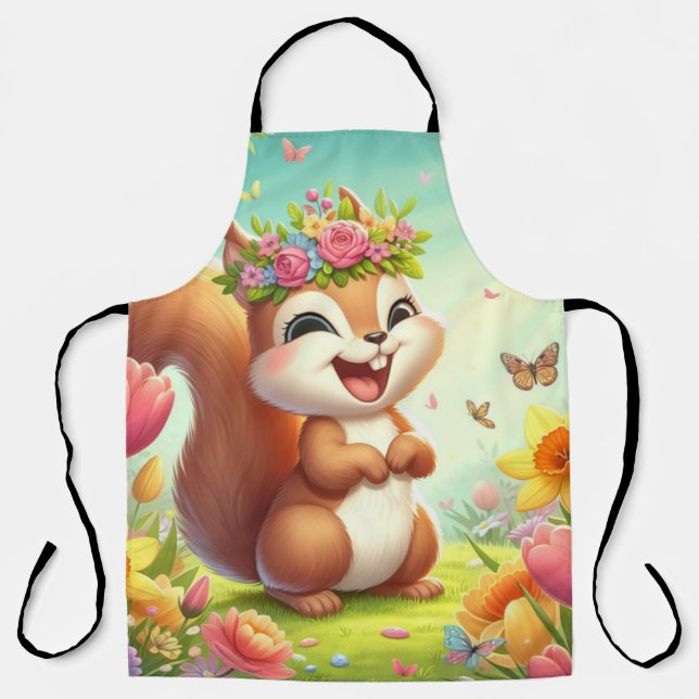 Niedliches, glückliches Eichhörnchen Schürze (Vorderseite)