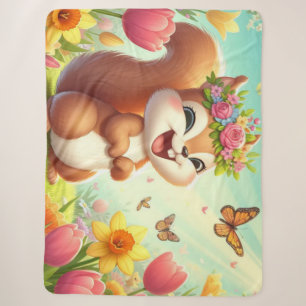 Niedliches, glückliches Eichhörnchen Sherpadecke