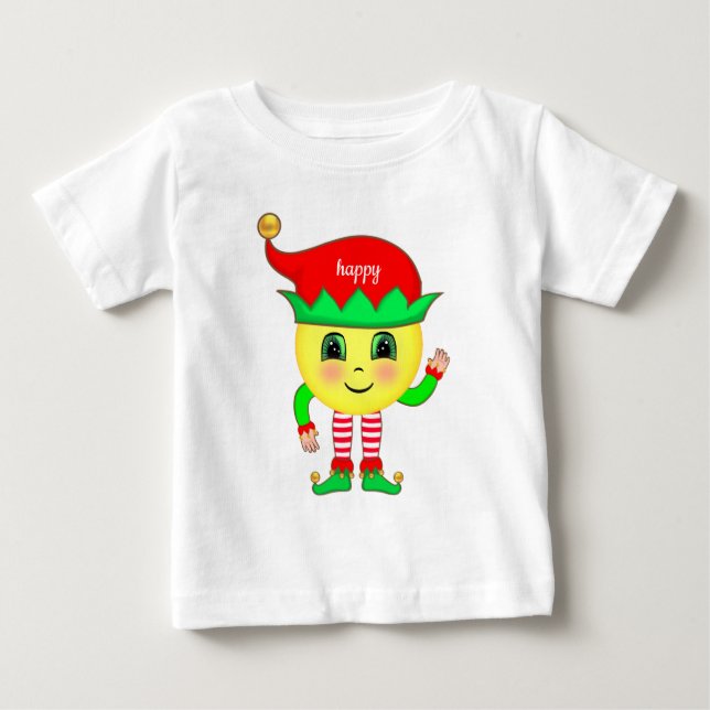 Niedliches, glückliches Gesicht Baby T-shirt (Vorderseite)