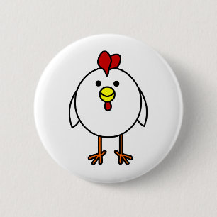 Niedliches glückliches Huhn Button