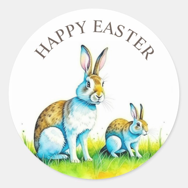 Niedliches glückliches Ostern Runder Aufkleber (Vorderseite)