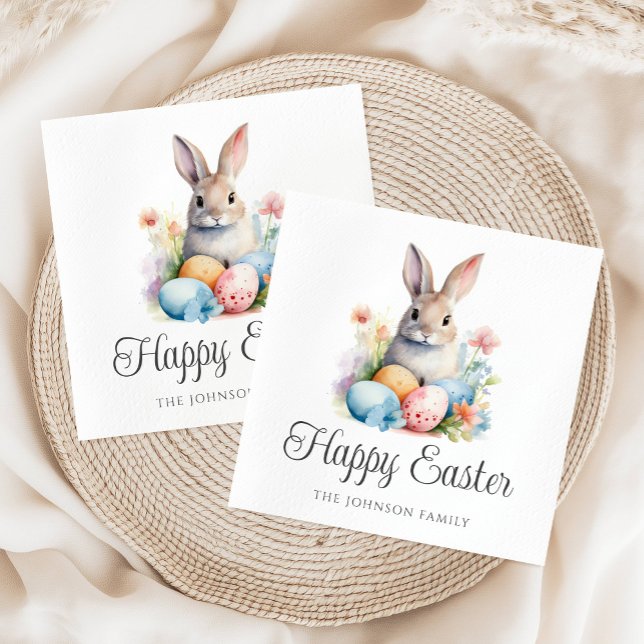 Niedliches glückliches Ostern Serviette (Cute Bunny Happy Easter Napkins)