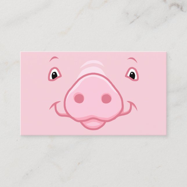 Niedliches glückliches rosa Schwein-Gesicht Visitenkarte (Vorderseite)
