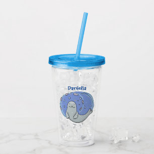 Niedliches glückliches Siegel und Cartoon in Fisch Acryltrinkbecher
