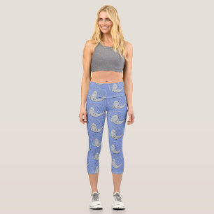 Niedliches glückliches Siegel und Cartoon in Fisch Capri Leggings