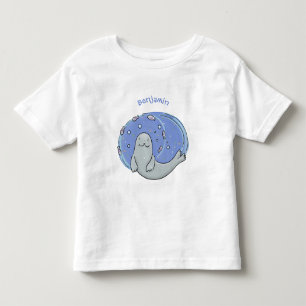 Niedliches glückliches Siegel und Cartoon in Fisch Kleinkind T-shirt