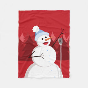 Niedliches glückliches Singen Snowman Weihnachten Fleecedecke