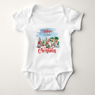 Niedliches Gnome feiert Weihnachtsfeiertag Baby Strampler