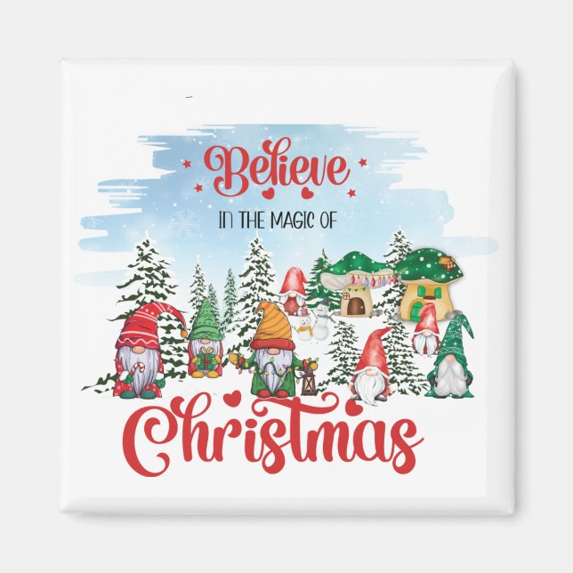 Niedliches Gnome feiert Weihnachtsfeiertag Magnet (Vorne)