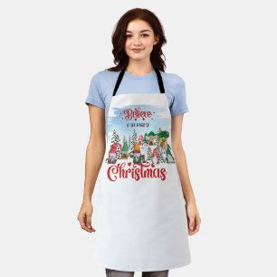 Niedliches Gnome feiert Weihnachtsfeiertag Schürze