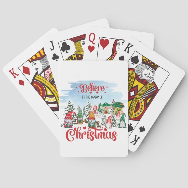 Niedliches Gnome feiert Weihnachtsfeiertag Spielkarten (Rückseite)