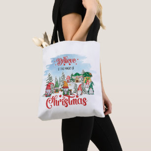 Niedliches Gnome feiert Weihnachtsfeiertag Tasche