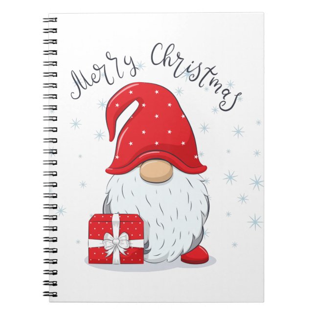 Niedliches Gnome Frohe Weihnachten. Notizblock (Vorderseite)